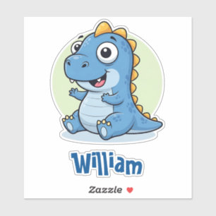 Adorable Baby Blue Dinosaur Sticker