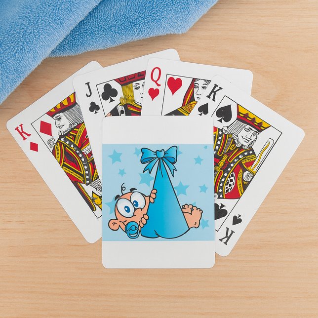 Adorable Baby Boy with Pacifier in a Sling  Poker Cards (Creator Uploaded)