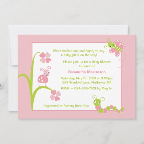 Adorable Baby Bugs Baby Shower Invitation