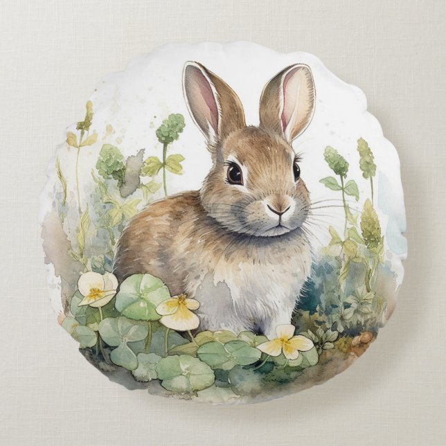 Adorable Baby Bunnies   Round Pillow (Front)