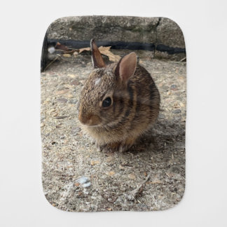 Adorable baby bunny baby burp cloth