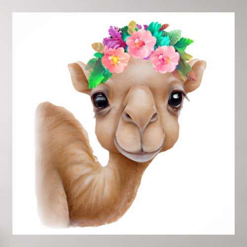 Adorable Baby Camel Poster