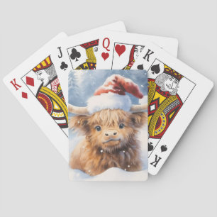 Adorable Baby Christmas Heifer  Poker Cards