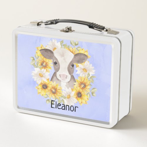 Adorable Baby Cow Add Your Own Name Lunch Box