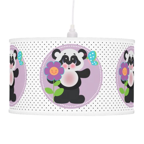 Adorable Baby Custom Panda Bear Hanging Lamp