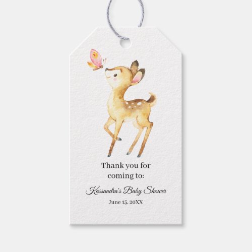 Adorable Baby Deer Baby Shower Thank You Gift Tags