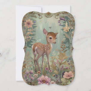 Adorable Baby Deer Birth Announcement