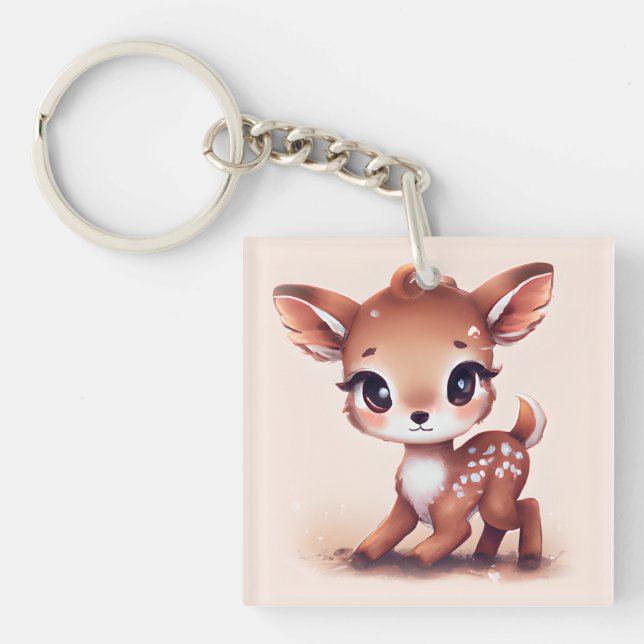 Adorable Baby Deer Keychain (Front)