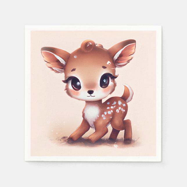 Adorable Baby Deer Napkins (Front)