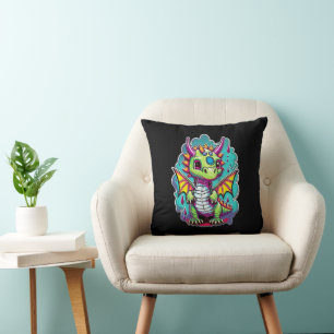 Adorable Baby Dinosaur 2 Jurassic Joy Throw Pillow