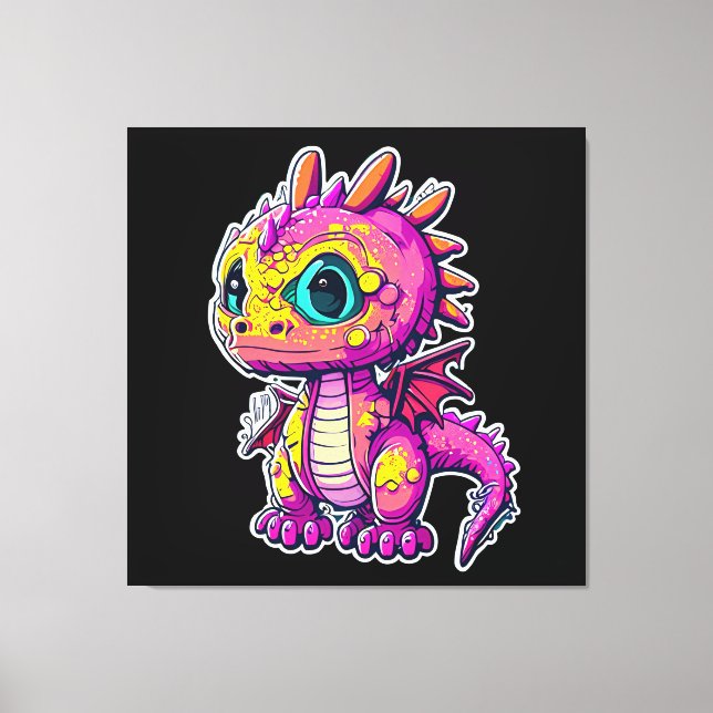 Adorable Baby Dinosaur | Jurassic Joy Canvas Print (Front)