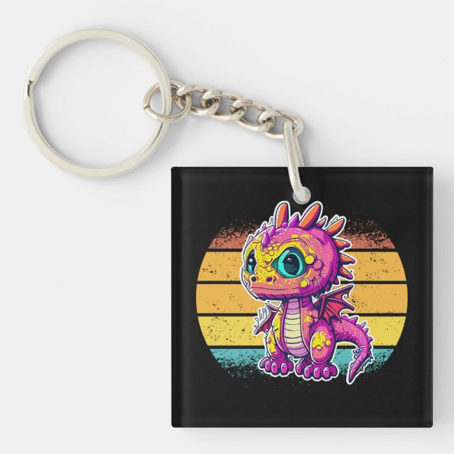 Adorable Baby Dinosaur | Jurassic Joy Keychain (Front)
