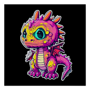 Adorable Baby Dinosaur Jurassic Joy Poster