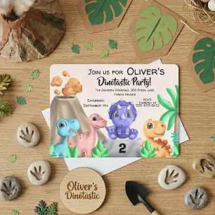 Adorable Baby Dinosaurs Birthday Invitation