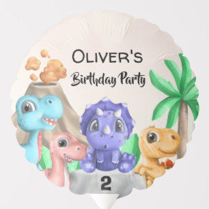 Adorable Baby Dinosaurs Birthday Party Balloon