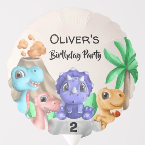 Adorable Baby Dinosaurs Birthday Party  Balloon