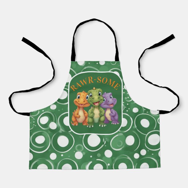 Adorable Baby Dinosaur's Party Apron (Front)