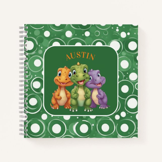 Adorable Baby Dinosaur's Party Notebook (Front)