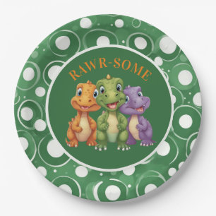 Adorable Baby Dinosaur's Party Paper Plates