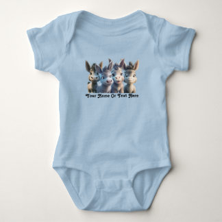 Adorable Baby Donkey Farm Animals Personalized  Bodysuit