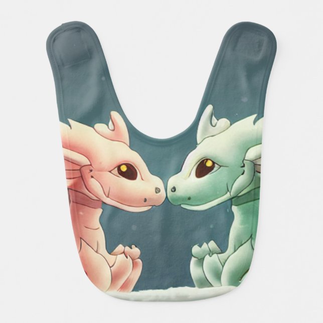 Adorable baby dragon friends baby bib (Front)