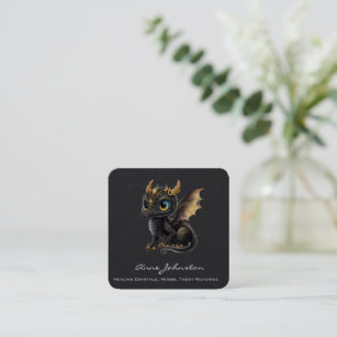 Adorable Baby Dragon Square Business Card