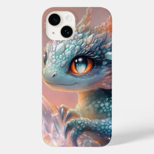 Adorable Baby Dragon with Crystal Gem: Fantasy Art Case-Mate iPhone 14 Case