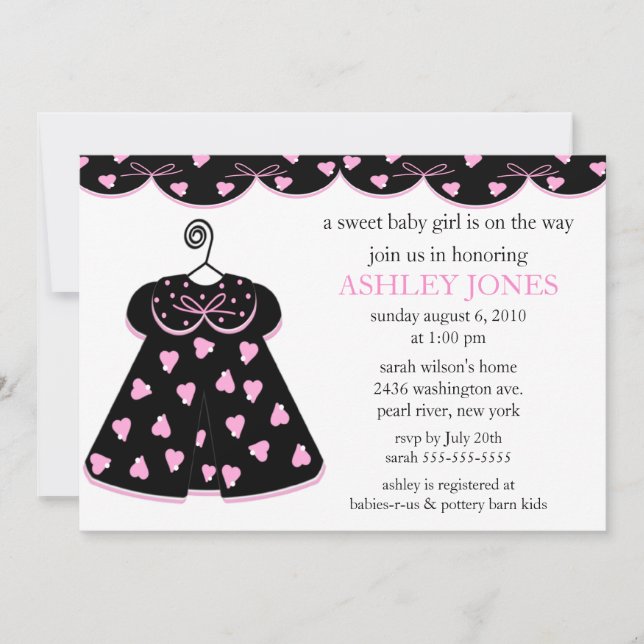 Adorable Baby Dress Baby Shower Invitation (Front)