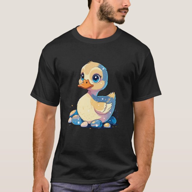 Adorable Baby Duckling with Stars Nursery T-Shirt (Front)