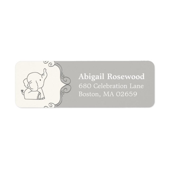 Adorable Baby Elephant | Baby Shower Address Label (Front)