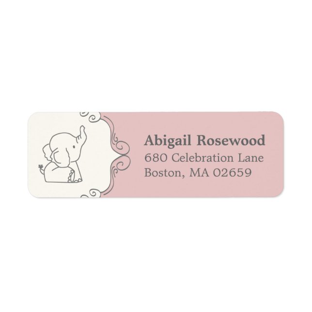 Adorable Baby Elephant | Baby Shower Address Label (Front)