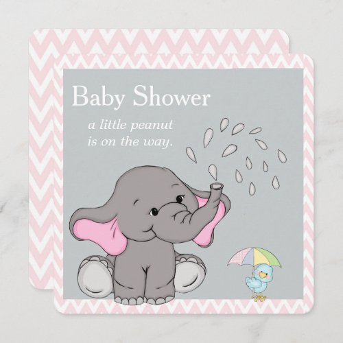 Adorable Baby Elephant Baby Shower Invitation