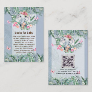 Adorable Baby Elephant Book Poem Request Card