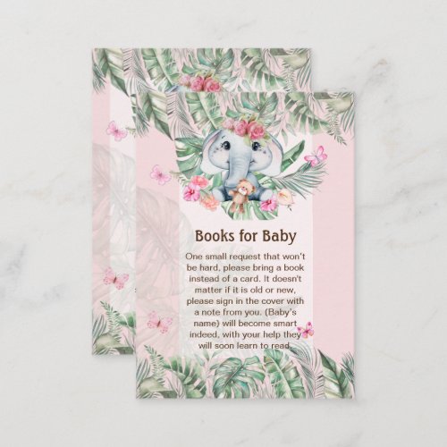 Adorable Baby Elephant Book Poem Request Card