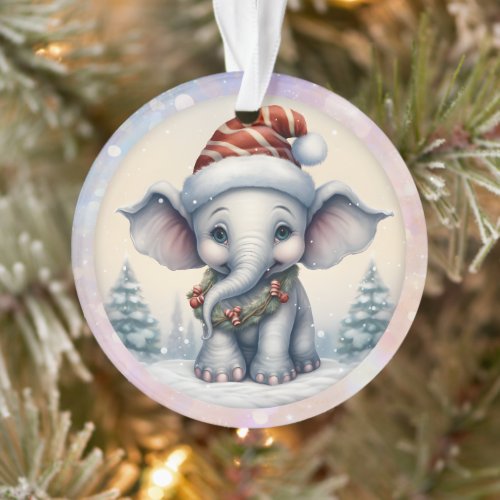 Adorable Baby Elephant Grandchild  Ornament