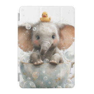 Adorable Baby Elephant in Teacup with Rubber Duck iPad Mini Cover