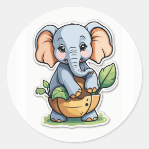 Adorable Baby Elephant Sticker - Cute Safari