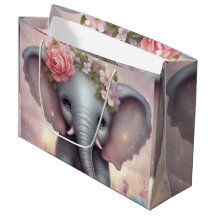 Adorable Baby Elephant with Flowers