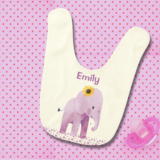 Adorable Baby Elephant With Name Bib (Creator Uploaded)