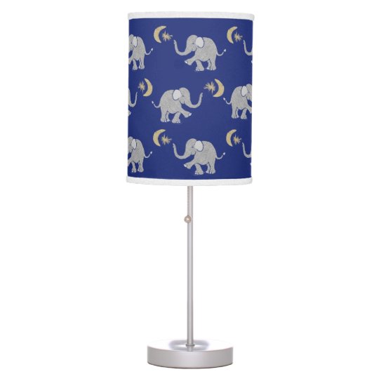 Blue and grey elephant lamp for nursery baby room