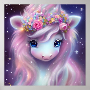 Adorable Baby Fantasy Unicorn Poster