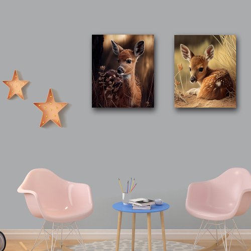 Adorable Baby Fawn Brown with White Spots Poster