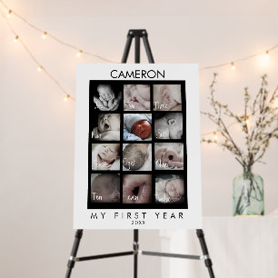 Adorable Baby First Year 12 Month Photo Collage Foam Board