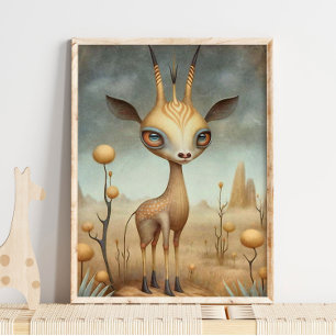 Adorable Baby Gazelle Wall Art    Nursery Print