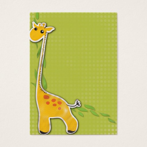 Customizable adorable baby giraffe background business card