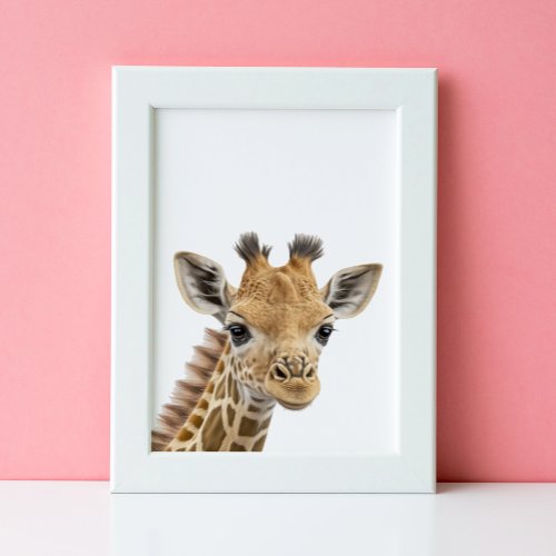 Adorable Baby Giraffe Nursery Jungle Safari Poster