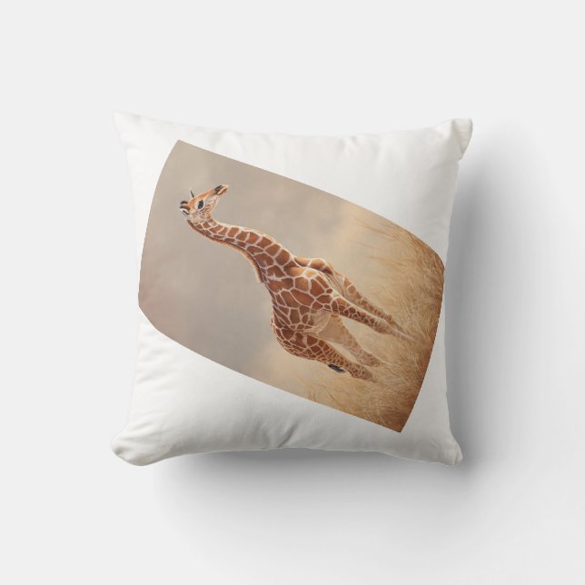 Adorable Baby Giraffe Throw Pillow (Front)