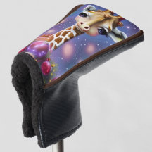 Adorable Baby Giraffe with Holly and Glitter