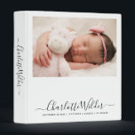 Adorable Baby Girl Photo And Birth Stats Binder<br><div class="desc">An adorable baby girl photo binder to create your own collection of memories,  with a whimsical script typeface.</div>