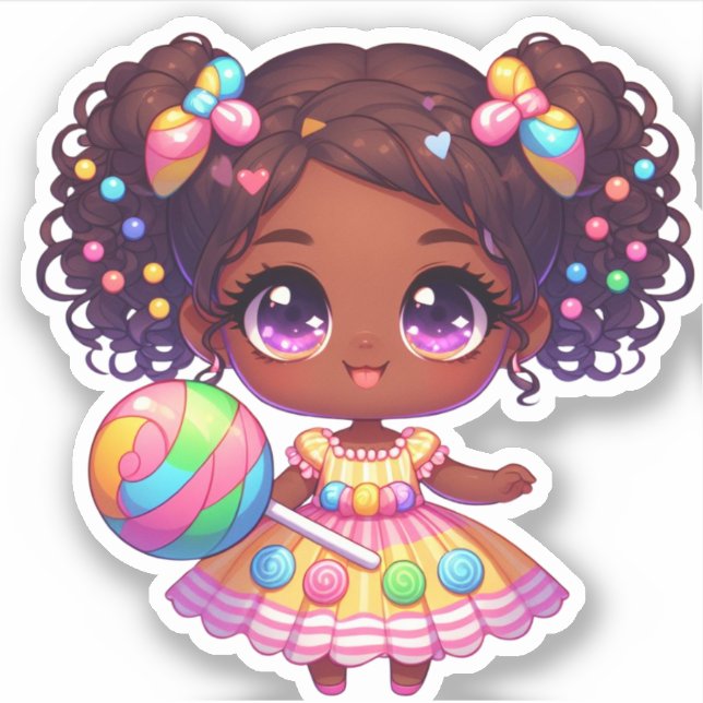adorable baby girl with lollipop sticker (Front)